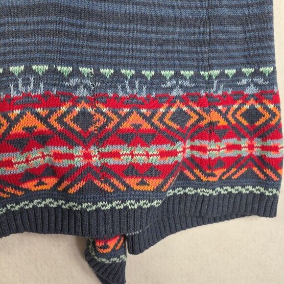 Chaps Vintage Sweater High Low Vest Women's Size Large Blue Aztec Southwestern - Picture 8 of 8